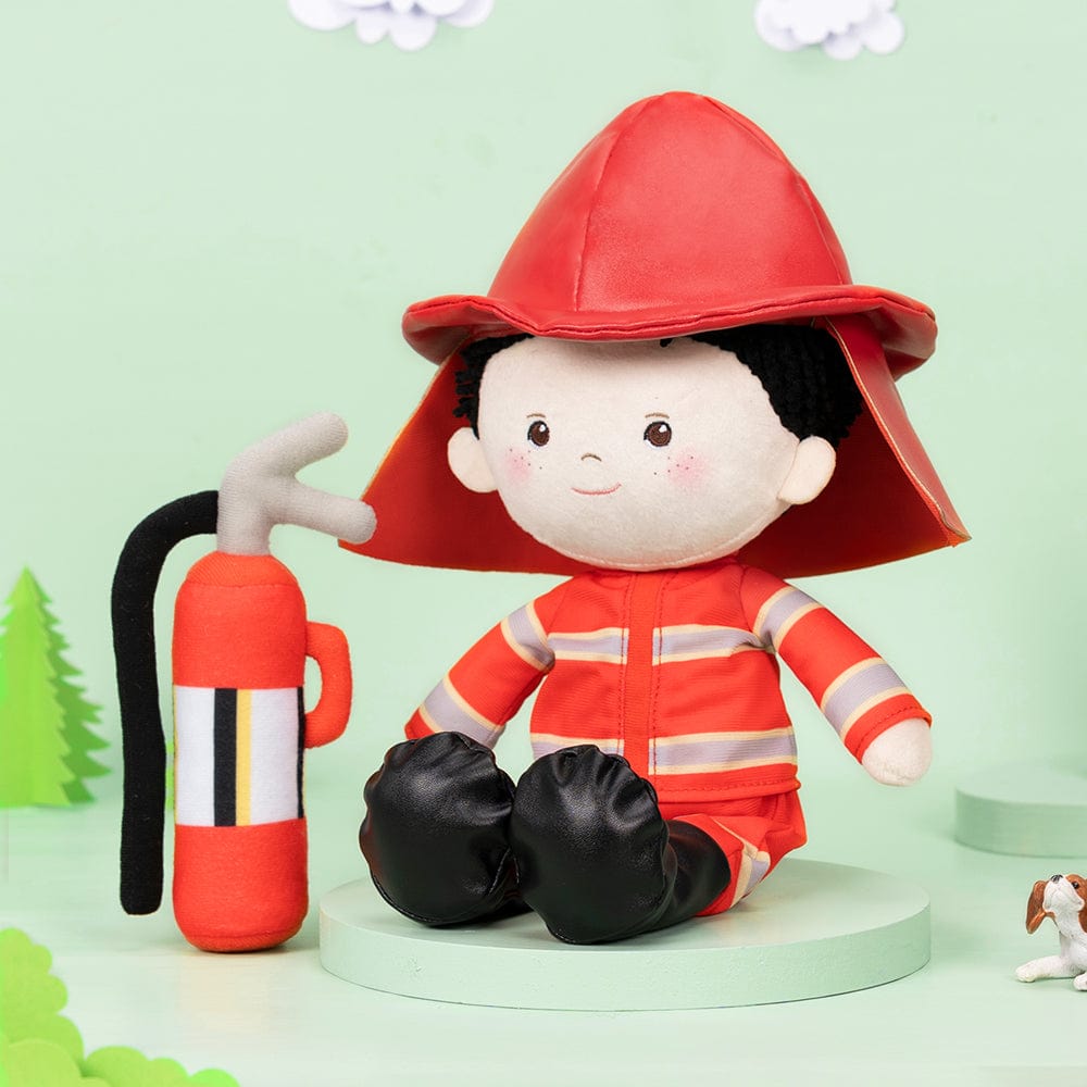OUOZZZ Personalisierte Feuerwehr Plüschpuppe für Jungen Nur Puppe⭕️