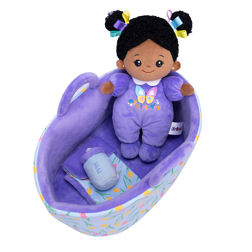 Mini Violett Tiefen Teint Personalisierte Plüschpuppen & Geschenkset