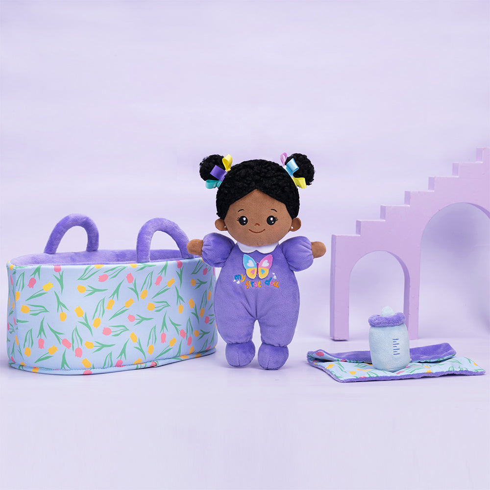 Mini Violett Tiefen Teint Personalisierte Plüschpuppen & Geschenkset