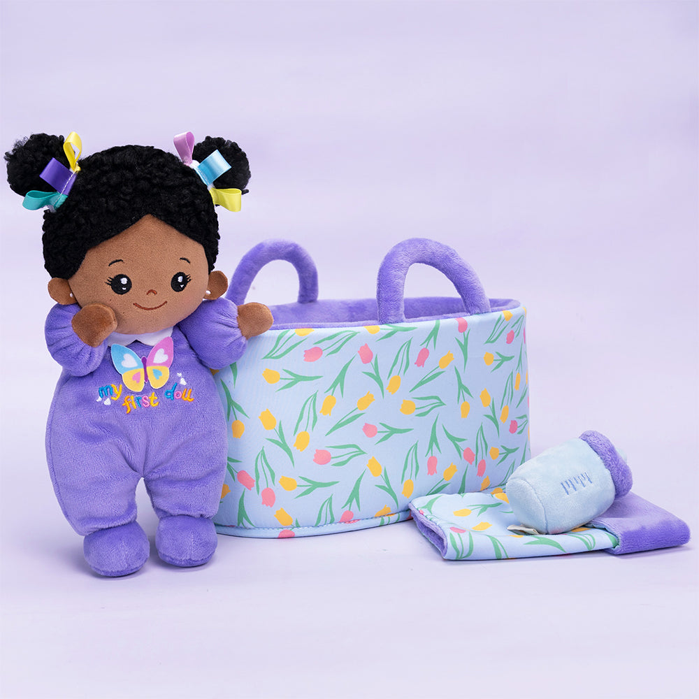 Mini Violett Tiefen Teint Personalisierte Plüschpuppen & Geschenkset
