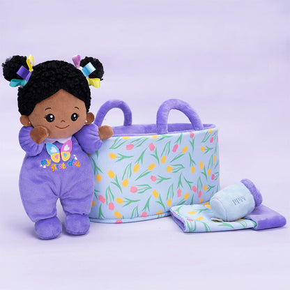 Mini Violett Tiefen Teint Personalisierte Plüschpuppen & Geschenkset