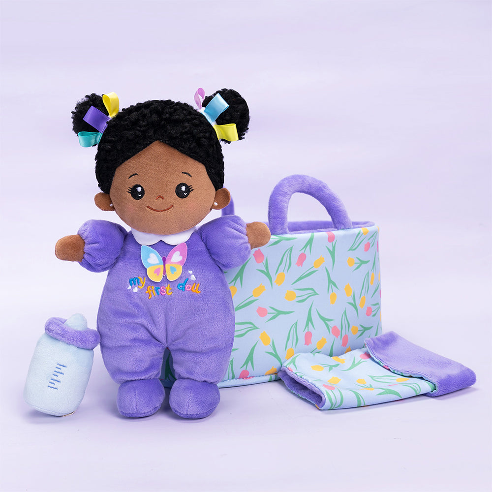 Mini Violett Tiefen Teint Personalisierte Plüschpuppen & Geschenkset