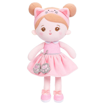 OUOZZZ Personalisierte Plüschpuppen mit Offenen Augen aus Rosa Katze