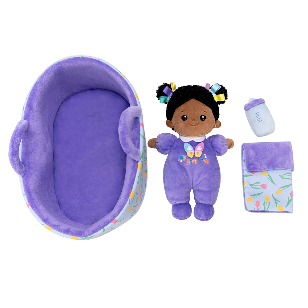 Mini Violett Tiefen Teint Personalisierte Plüschpuppen & Geschenkset