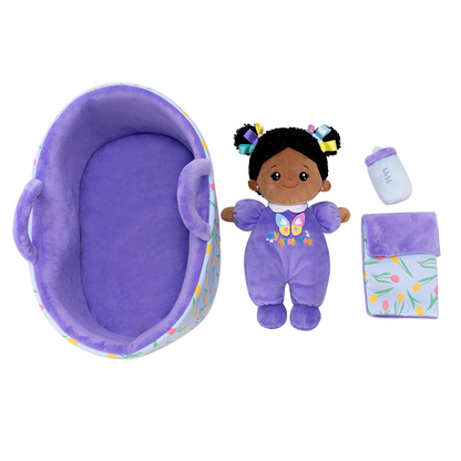 Mini Violett Tiefen Teint Personalisierte Plüschpuppen & Geschenkset