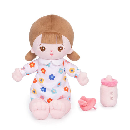OUOZZZ Klein Weiße Personalisierte Plüschpuppen mit Offenen Augen in Sitzender Position