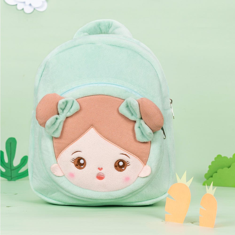 OUOZZZ Personalisierter Plüschrucksack Grüner mit Offenen Augen