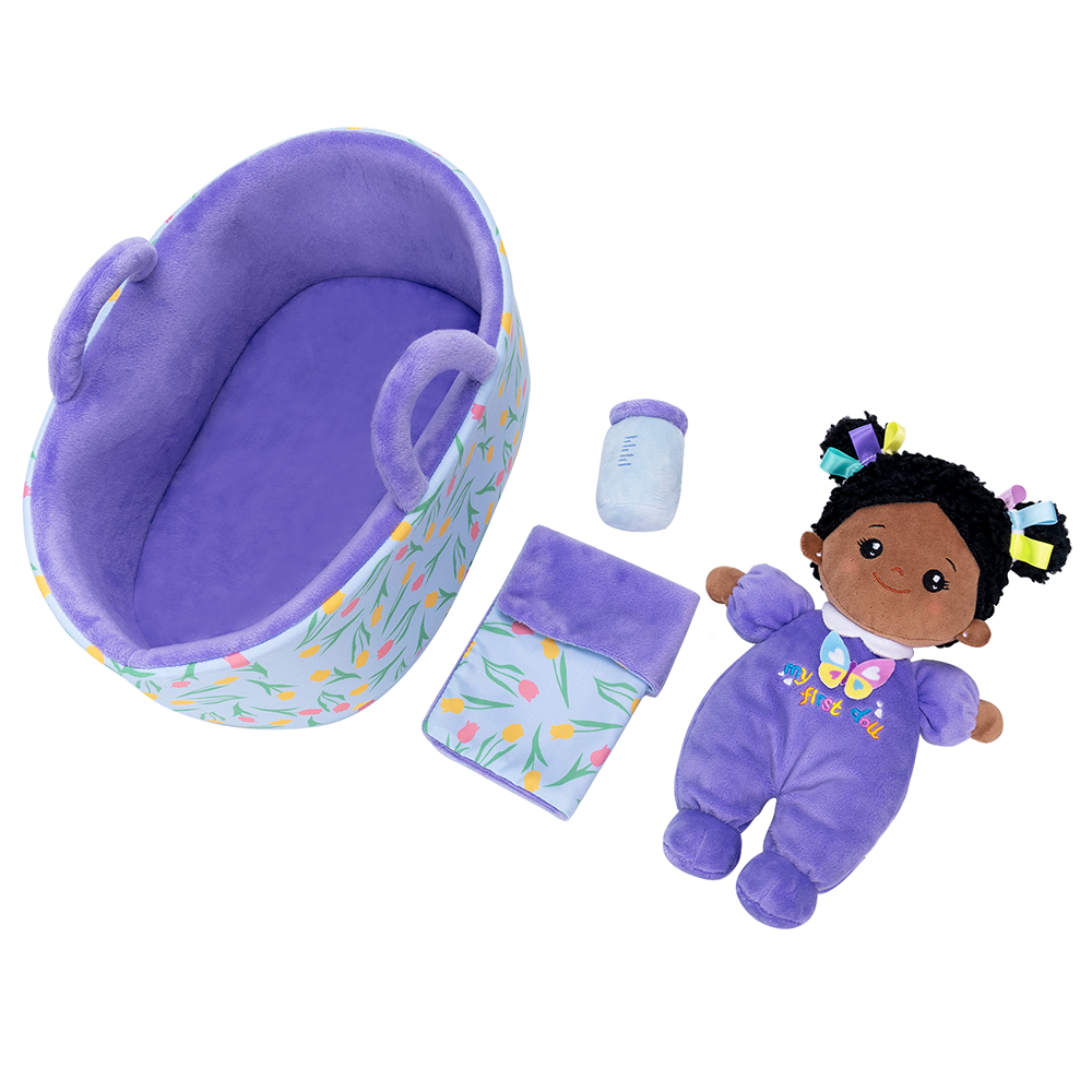 Mini Violett Tiefen Teint Personalisierte Plüschpuppen & Geschenkset