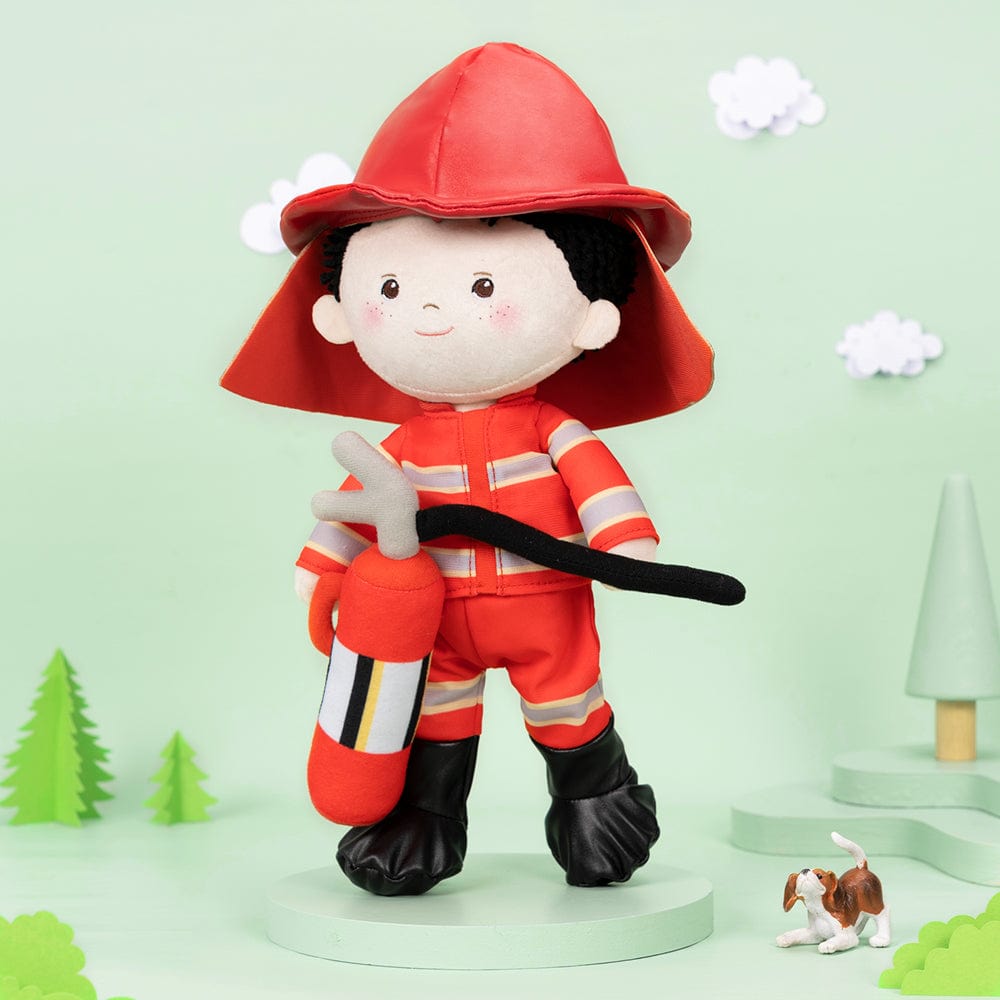 OUOZZZ Personalisierte Feuerwehr Plüschpuppe für Jungen