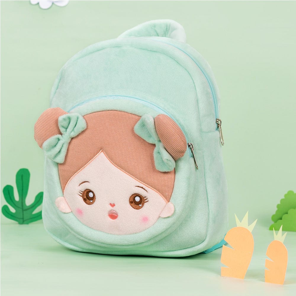 OUOZZZ Personalisierter Plüschrucksack Grüner mit Offenen Augen