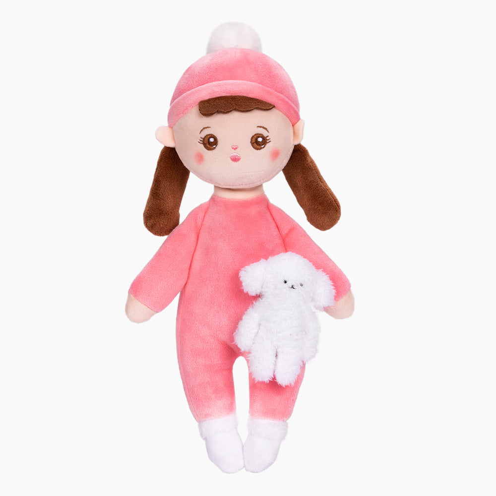 Mini Rosa Personalisierte Plüschpuppen mit Zöpfe