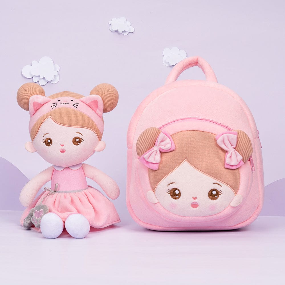 DE Personalisierte Puppe und optionales Rucksack-Set (Sets sind ein tolles Angebot) Katzenpuppe+Rucksack🎒