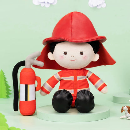 OUOZZZ Personalisierte Feuerwehr Plüschpuppe für Jungen Nur Puppe⭕️