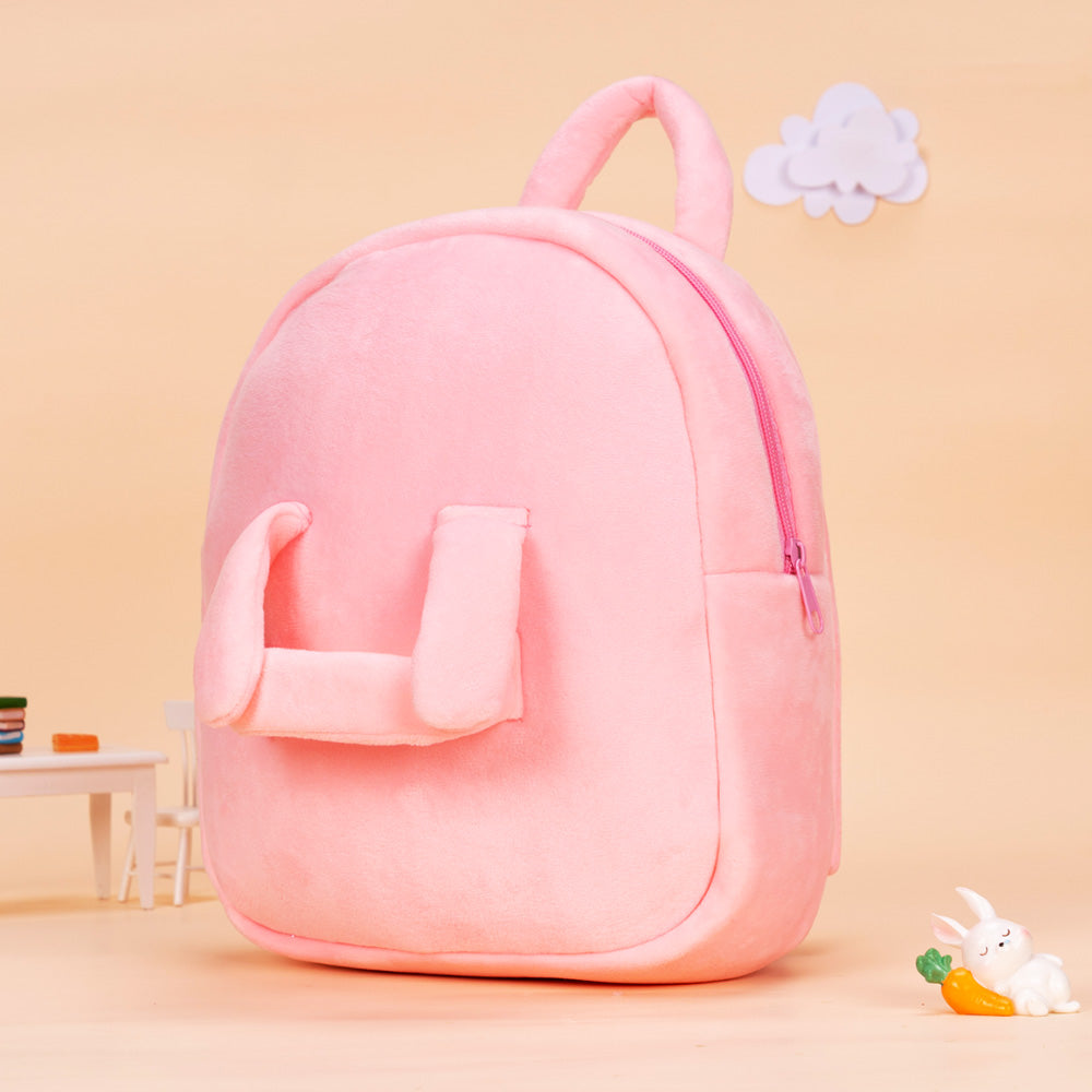 Niedliche Persönlichkeit Plüschrucksack rosa tragbare Puppe (Puppe nicht im Lieferumfang enthalten)