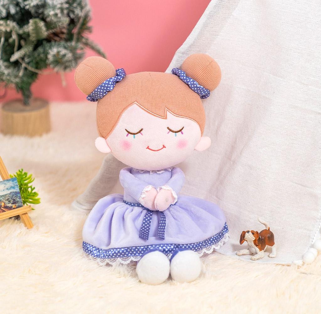 Puppenia Lila Regenbogen Wimpern personalisierte Plüschpuppe Helles Lila💜
