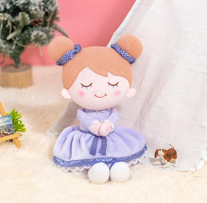 Puppenia Lila Regenbogen Wimpern personalisierte Plüschpuppe Helles Lila💜