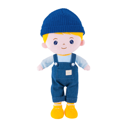 OUOZZZ Personalisierte Plüschpuppe für Jungen mit Blonde und Blaue Augen
