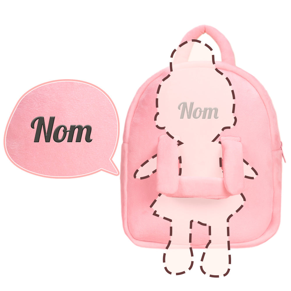 Niedliche Persönlichkeit Plüschrucksack rosa tragbare Puppe (Puppe nicht im Lieferumfang enthalten)