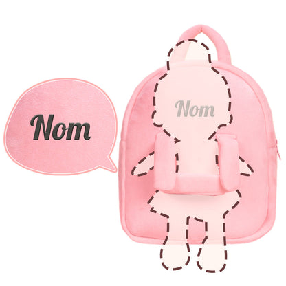 Niedliche Persönlichkeit Plüschrucksack rosa tragbare Puppe (Puppe nicht im Lieferumfang enthalten)