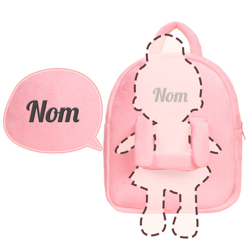 Niedliche Persönlichkeit Plüschrucksack rosa tragbare Puppe (Puppe nicht im Lieferumfang enthalten)