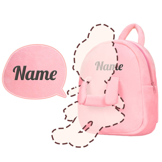 Rosa Plüschrucksack mit Puppenträger
