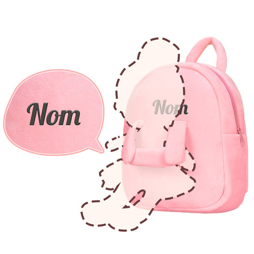 Niedliche Persönlichkeit Plüschrucksack rosa tragbare Puppe (Puppe nicht im Lieferumfang enthalten)