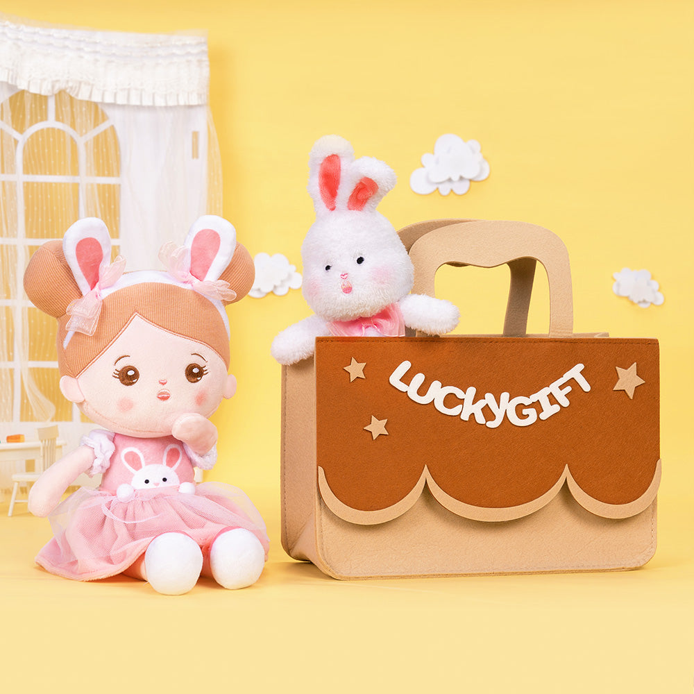 Personalisierte Kaninchen Plüschtier Plüschpuppen mit Offenen Augen & Geschenktasche