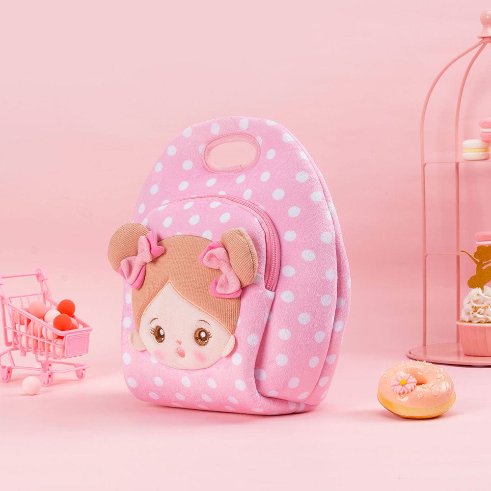 De.Ouozzzshop Personalisierte Rosa Großer Kapazität Plüsch Lunchtasche & Rucksack