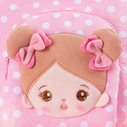 OUOZZZ Personalisierte Rosa Großer Kapazität Plüsch Lunchtasche & Rucksack Lunchtasche