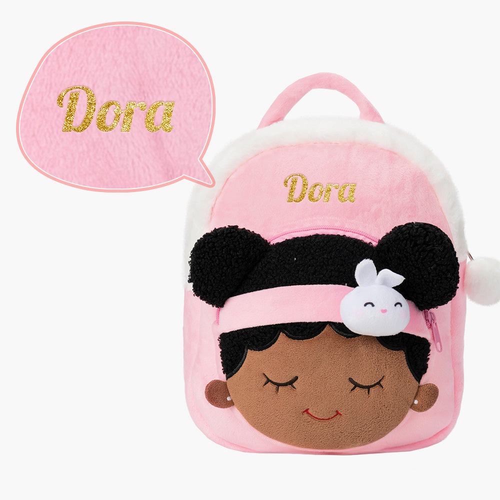 Tiefen Teint Personalisierter Plüschrucksack des Rosenkaninchens