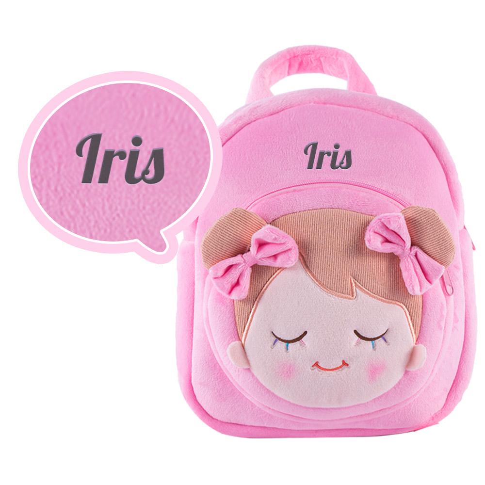 Personalizedoll Niedlicher personalisierter Plüsch-Rucksack Pink Rosa Rucksack🎒