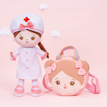 OUOZZZ Personalisierte Plüschpuppen mit Offenen Augen der Krankenschwester Mit Tasche👜