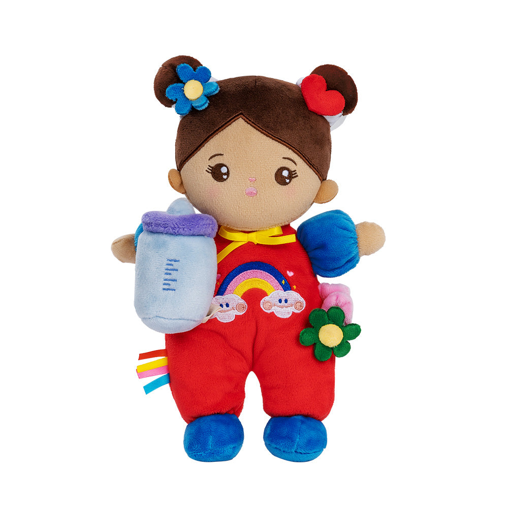 Mini Personalisierte Plüschpuppen mit Offenen Augen im Braune Haut & Geschenkset