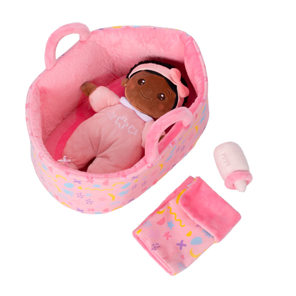 Mini Rosa Tiefen Teint Personalisierte Plüschpuppen & Geschenkset