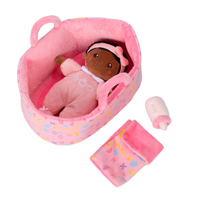 Mini Rosa Tiefen Teint Personalisierte Plüschpuppen & Geschenkset