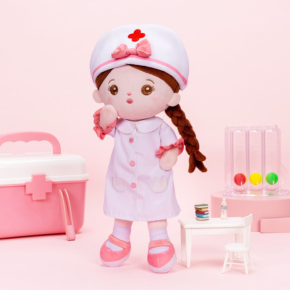 OUOZZZ Personalisierte Plüschpuppen mit Offenen Augen der Krankenschwester Nur Puppe⭕️