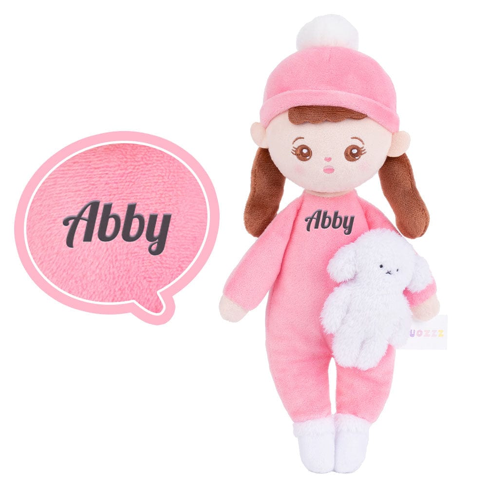 Fr.Personalizedoll Original Design Custom Personalisierte Plüschpuppe （Kaufen Sie 2 und sparen Sie 15%） Mädchen mit rosa Hut