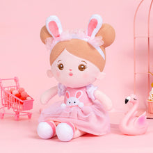 Laden Sie das Bild in den Galerie-Viewer, Personalisierte Kaninchen Plüschtier Plüschpuppen mit Offenen Augen &amp; Geschenktasche