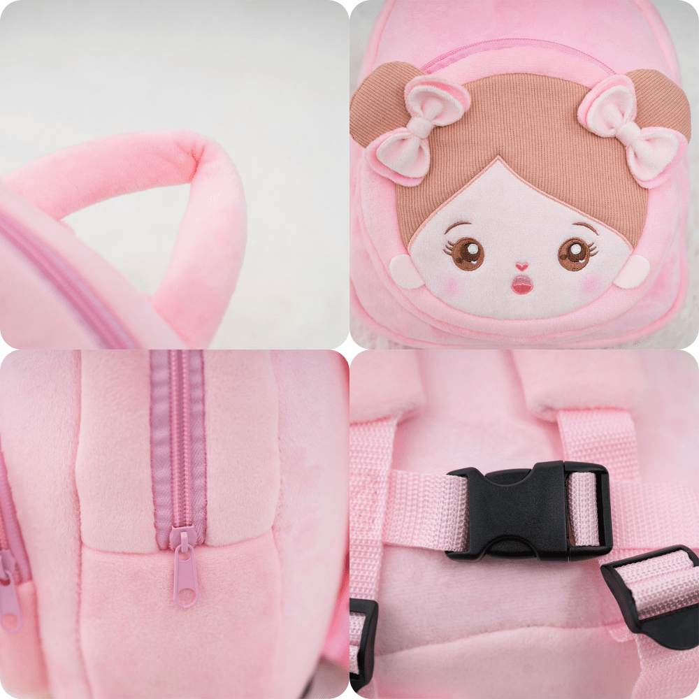 OUOZZZ Personalisierter Plüschrucksack Rosa Rucksack