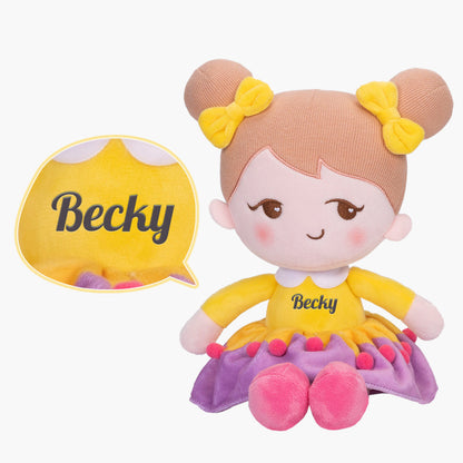 Personalisierte Plüschpuppen mit schelmischem Ausdruck im Clownkostüm
