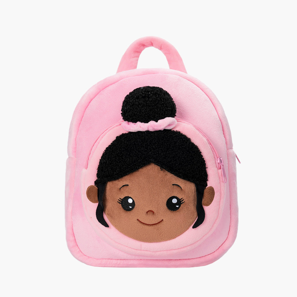 Tiefen Teint Personalisierter Plüschrucksack Rosa mit Offenen Augen