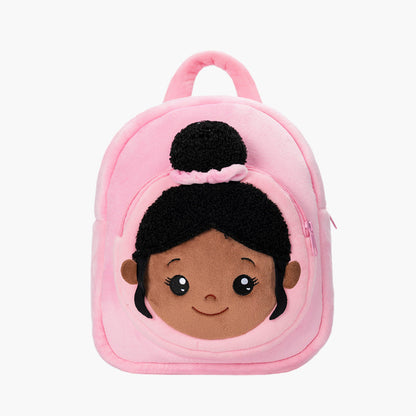 Tiefen Teint Personalisierter Plüschrucksack Rosa mit Offenen Augen