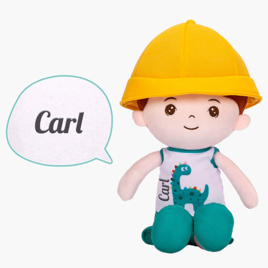 Personalisierte Plüschpuppe für Jungen mit Gelbem Hut
