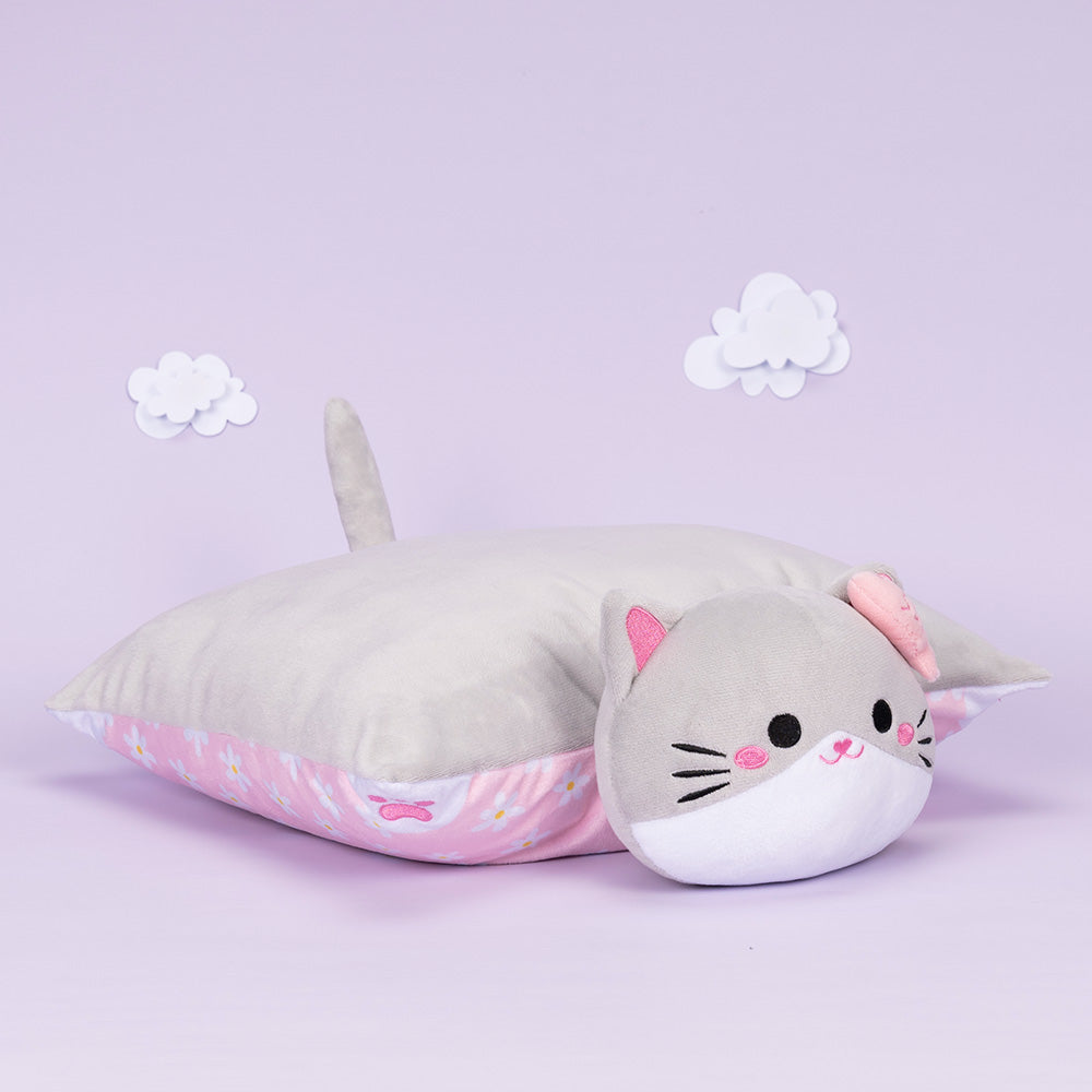 Personalisierte Plüsch-Katzenpuppe & Kissen & Beruhigendes Handtuch Geschenkset