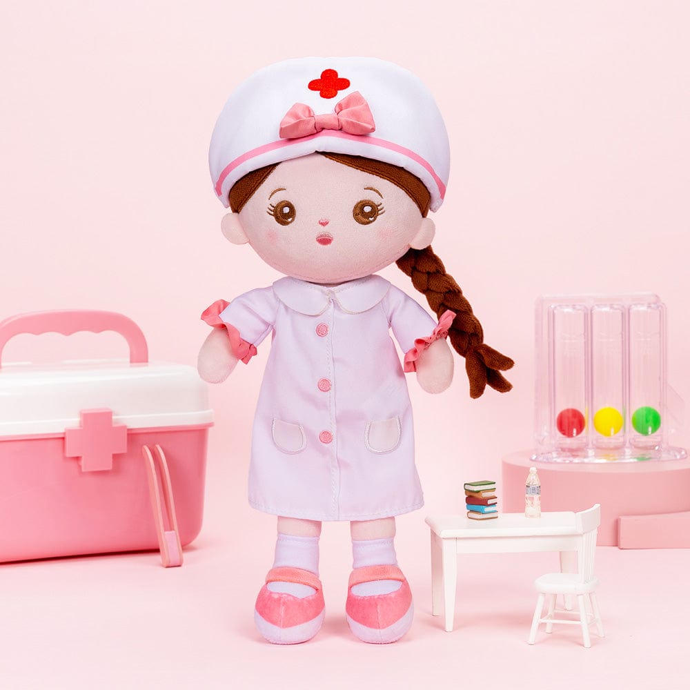 OUOZZZ Personalisierte Plüschpuppen mit Offenen Augen der Krankenschwester Nur Puppe⭕️