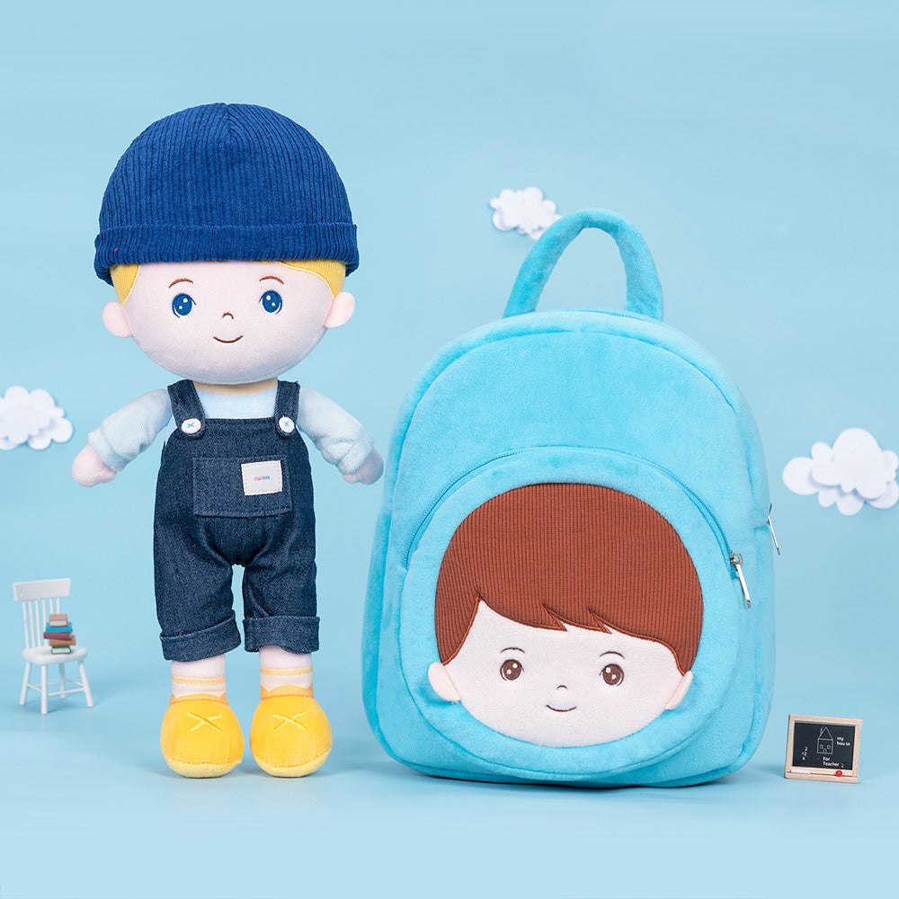 Personalisierte Plüschpuppe für Jungen mit Blonde und Blaue Augen