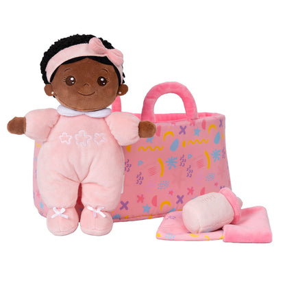 Mini Rosa Tiefen Teint Personalisierte Plüschpuppen & Geschenkset