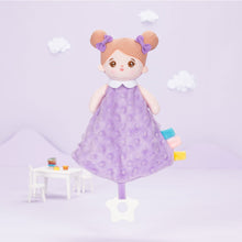 Laden Sie das Bild in den Galerie-Viewer, Lila Weiches Plüsch-Handtuch-Spielzeug mit Beißring für Babys