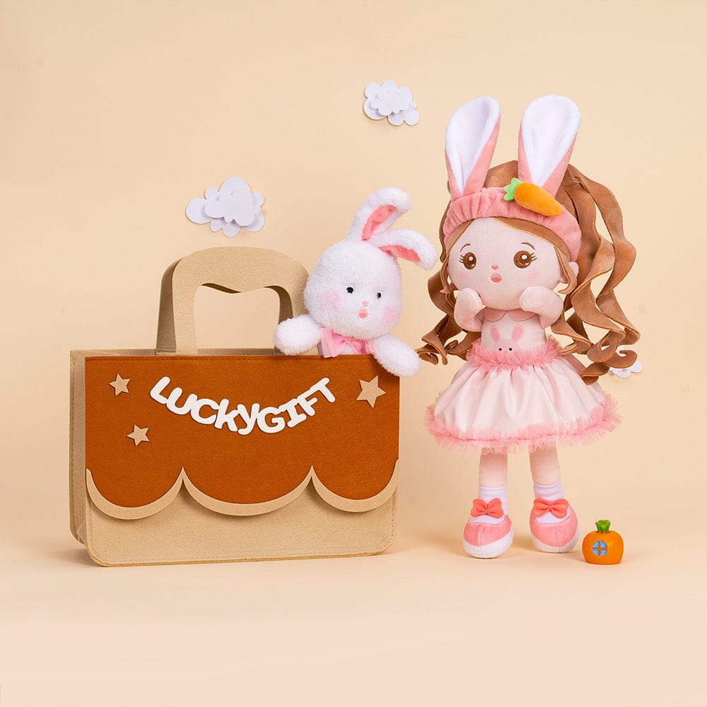 Personalizedoll Personalisierte Kaninchen Plüschtier für Mädchen und Kombi & Geschenkbox