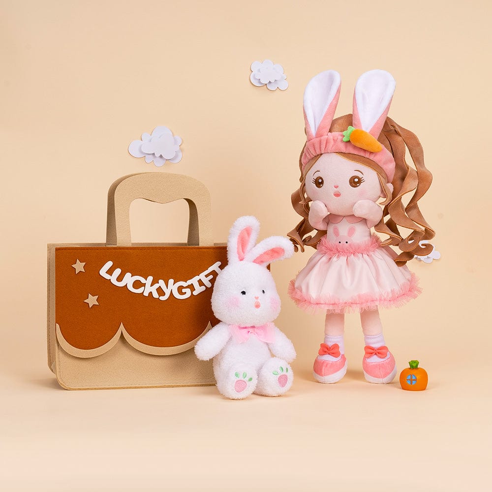 Personalizedoll Personalisierte Kaninchen Plüschtier für Mädchen und Kombi & Geschenkbox